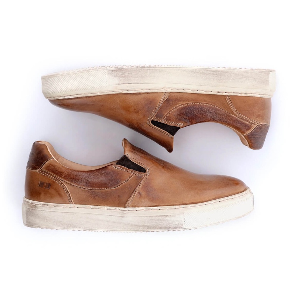 Bed Stu Hermione Slip On Leather Sneakers in Tan Rustic Mason BFS Size 7.5